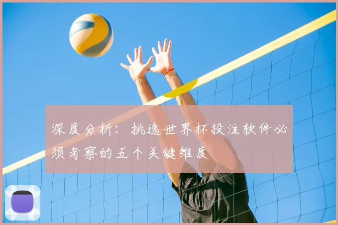 深度分析：挑选世界杯投注软件必须考察的五个关键维度